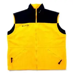 COLUMBIA 90年代 ナイロン切替 フルジップ フリースベスト XL