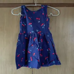 チェリー柄ノースリーブワンピース