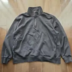 GU ハーフジップ ヘビーウェイト スウェット ブラック XL