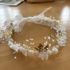 使用1回 パールフラワーヘアアクセサリー