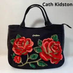 Cath Kidston　キャスキッドソン 薔薇 刺繍 ブラック　バッグのサムネイル