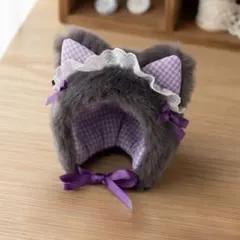 10-14cm ぬいぐるみ用　ボンネット　帽子　フード　被り物　ドーナツ　くま 10-14cm ぬいぐるみ用 ボンネット 帽子 フード 被り物 ドーナツ くま