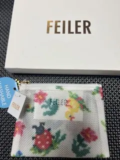 FEILER フラワー＆バタフライ メッシュポーチ