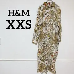 １点もの✨️H&M 【XXS】ボタニカル柄 ロングシャツワンピース ワンピース