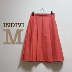 訳あり★インディヴィ　フレア膝丈スカート　メイドインジャパン　日本製　Mサイズ