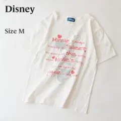 Disney ディズニー ミニーマウス 半袖 Tシャツ 白 レディース M 古着