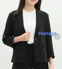 Honeys　ハニーズ　 GLACIER　８分袖テーラードジャケット　ブラックのサムネイル