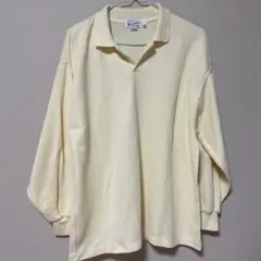 ポロシャツ　長袖　黄色　メンズ