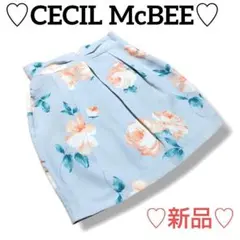 ♡新品♡ CECIL McBEE 水色 花柄 ミニスカート M