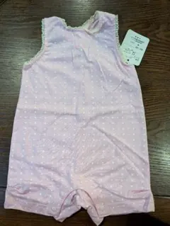 ピンク 水玉模様 ロンパース 60-70cm