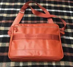 【本日まで】LONGCHAMP オレンジ レザー ショルダーバッグ