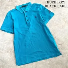 BURBERRY BLACK LABEL 鹿の子素材 ロゴ刺繍 半袖 ポロシャツ