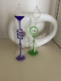 ガラス製装飾　紫と緑