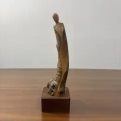 木製抽象人形彫刻 約20cm