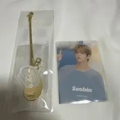 TXT Cafe くじ スビン　ステッカー&チャーム付きマドラー