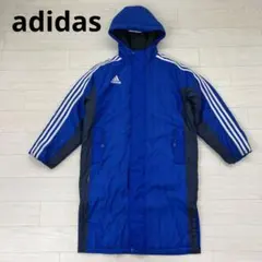 adidas キッズ フード付きベンチコート ポリエステル ブルー 140cm