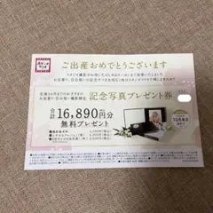 スタジオマリオ 記念写真プレゼント券