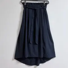 HK WORKS LONDON ネイビー春夏フレアスカート Mサイズのサムネイル