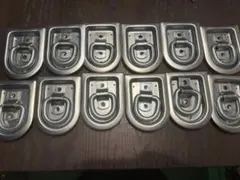 埋め込みフック ツバ付き（大）鉄製メッキ　12個セット トラック荷台 埋め込みフック ツバ付き（大）鉄製メッキ 12個セット トラック荷台