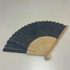 花柄 扇子 和装小物 ネイビー