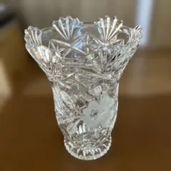 クリスタルガラス 花瓶 約20cm