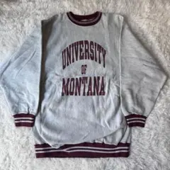 90's 刺繍タグ チャンピオンRW リブライン　ビンテージ　ワインレッド