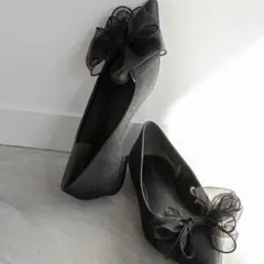 2WAY リボンラメフラットパンプス