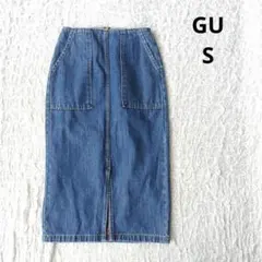 【ジーユー】GU デニムベイカーナローミディスカート　タイトスカート　スリット