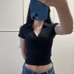 Hollister クロップトップス　ブラックのサムネイル