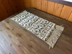 テーブルクロス　ゴブラン織　ベージュ　緑　厚地　フランスアンティーク テーブルクロス ゴブラン織 ベージュ 緑 厚地 フランスアンティーク