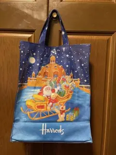 【レア美品】Harrods ハロッズ　トートバッグ クリスマス　サンタクロース