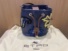 エトロ 希少 2wayバケツ型 ハンドバッグ ショルダーバッグ 巾着　刺繍