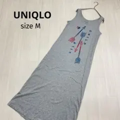 ◆ UNIQLO ユニクロ ノースリーブ マキシ丈 ワンピース M