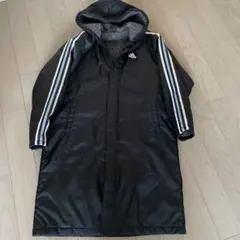 adidas ブラック　ベンチコート 160cm フード付　キッズ