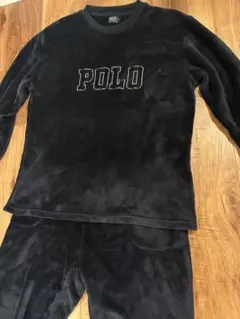 Polo 黒 フリース ルームウェア上下　XLネイビー　ブラック