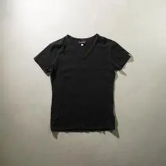 DIESEL Vネック ロゴプリント カットソー ブラックTシャツ /OW129 
