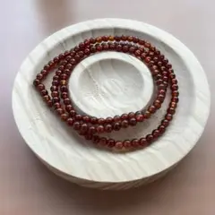 【恋愛・仕事に◎】ガーネット 小粒 3連 天然石 ブレスレット 3ミリ