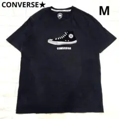 CONVERSE コンバース　メンズL　Tシャツ ブラック　スニーカーリアルロゴ