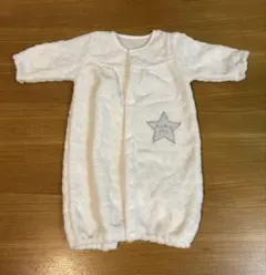 ホワイト フリースロンパース 星刺繍　50〜70cm