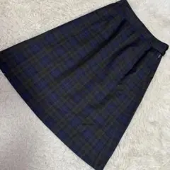 《美品》 MARGARET HOWELL チェック柄スカート ネイビー 2