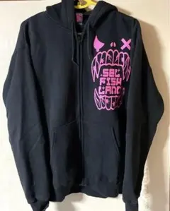 jam 黒zipパーカー フロントピンクデザイン LLぐらい