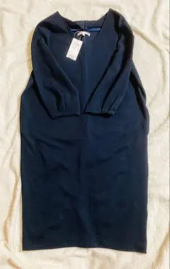 新品未使用 チュニック ワンピース ネイビー ミドル丈 タグ付き ITSDEMO
