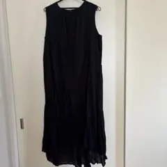 ブラック ノースリーブ ロングワンピース