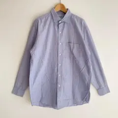 美品 ビームス ストライプ シャツ L オーバーサイズ 水色 赤ラインカジュアル
