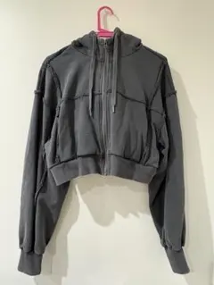 HARE ピグメントジップショートパーカー グレーのサムネイル