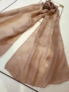 9348チェック柄ストールロングスカーフ高級シルク100%