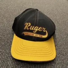 希少/USA製　90s RUGER ルガー 企業ロゴ 刺繍 キャップ バイカラー