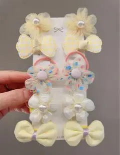 大人気♡ リボン お花 ヘアクリップ ピン ゴム セット ベビー キッズ 韓国