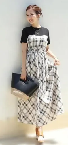☆新品訳価値有☆授乳口☆ミルクティ☆ブラック×アイボリーチェックＭのサムネイル