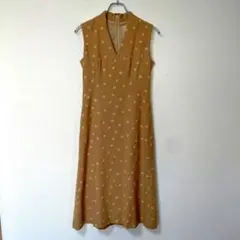 シビラ 近年モデル 定価5.5万 オレンジプリントワンピース シルク混
